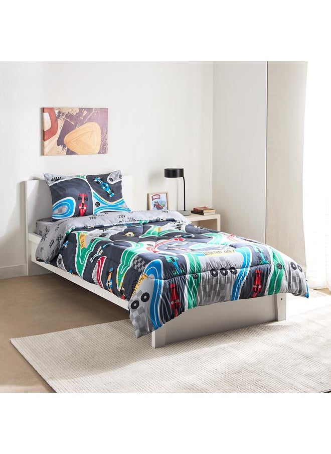 Home Box - Tom 2-Piece Gearhead Cars Single Microfibre Comforter Set - 135x220 cm - Image 1