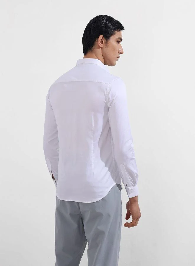 شركة المرآب الهندية Men Slim Fit Embroidered Cutaway Collar Full Sleeves Shirt