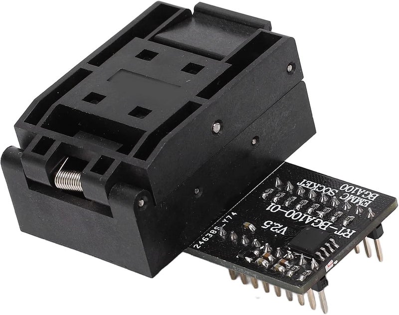 BGA100 Burn in Socket and EMMC Adapter Encoder Parts Compatible with RT809H Programmer for Car Navigation Audio Maintenance, Serial ICSP Interface, Supports All MS Versions - Image 1
