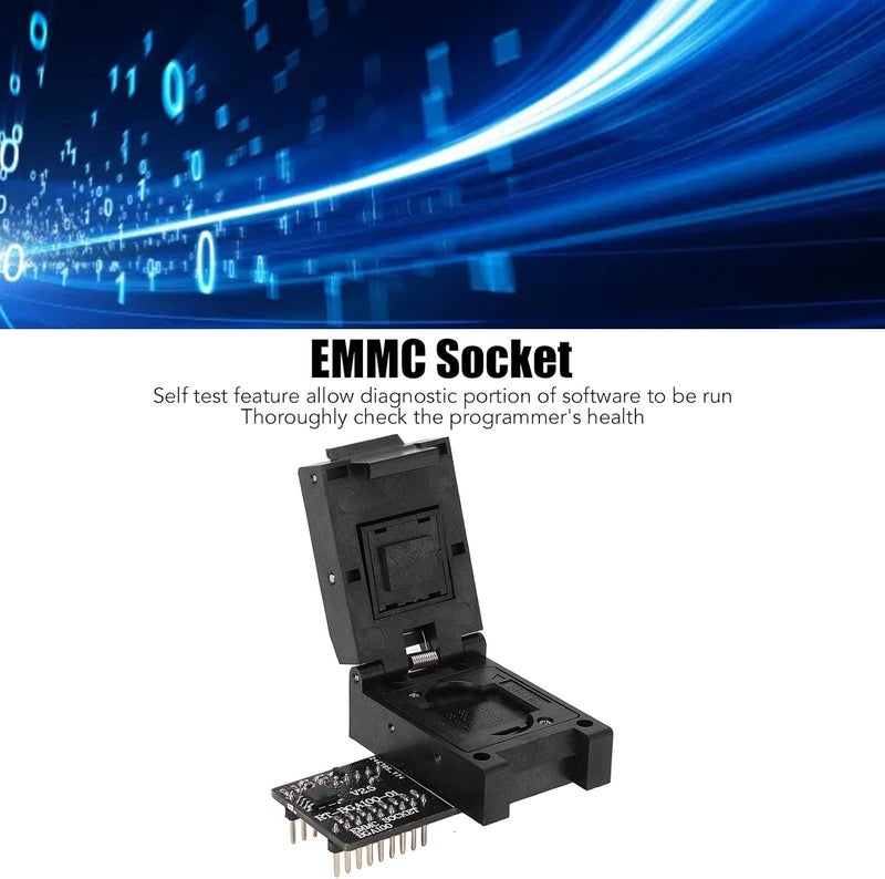 BGA100 Burn in Socket and EMMC Adapter Encoder Parts Compatible with RT809H Programmer for Car Navigation Audio Maintenance, Serial ICSP Interface, Supports All MS Versions - Image 3