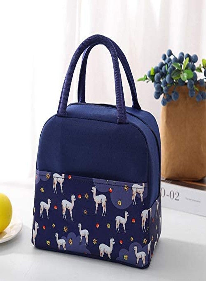 Luxula Thermal Insulated Travel Lunch Storage Bag Leak-Proof Hot Cold Lunch Bag Reusable Tote Bag with Inner for School Picnic Office Outdoor Gym (1-Pc) (Purple Alpca- Half Print) - Image 1