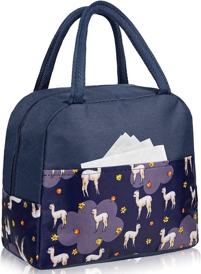 Luxula Thermal Insulated Travel Lunch Storage Bag Leak-Proof Hot Cold Lunch Bag Reusable Tote Bag with Inner for School Picnic Office Outdoor Gym (1-Pc) (Purple Alpca- Half Print) - Image 5