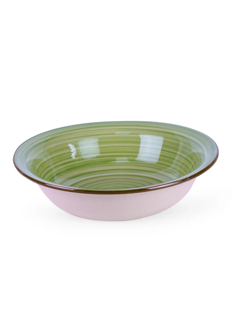 Cuisine Art Cuisine Art Cosmic Hand-Painted Stoneware 16pcs Dinner Set – Green | 4 Dinner Plates (10.5"), 4 Dessert Plates (7.5"), 4 Soup Bowls (7"), 4 Mugs (9oz) Elegant & Durable Tableware for Home & Kitchen