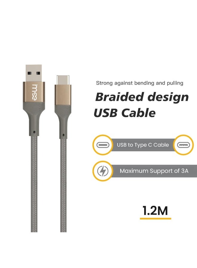 آیمی كابل شحن سريع من نوع USB إلى Type-C بقوة 3 أمبير، وطول 1.2 متر - كابل بيانات من النايلون المضفر، سرعة نقل عالية تصل إلى 480 ميجابت في الثانية، موصلات متينة من سبائك الألومنيوم، سلك مرن مقاوم للتشابك للهواتف الذكية وأجهزة الكمبيوتر المحمولة (IM-DC103) - Image 2