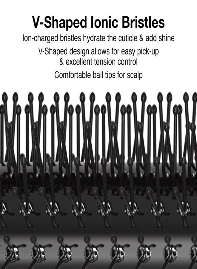 Olivia Garden OG Barber round brush with Ceramic Coated Barrel, quick drying and v-shaped bristles for easy styling on men hair, 1/2 inch - Image 3