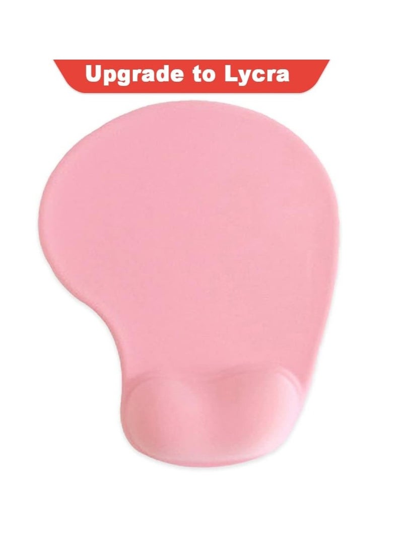 Generic - Office Mousepad With Gel Wrist Support - Ergonomic Gaming Desktop Mouse Pad Wrist Rest - Design Gamepad Mat Rubber Base For Laptop Computer (Pink) - Image 1