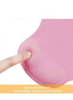 Generic Office Mousepad With Gel Wrist Support - Ergonomic Gaming Desktop Mouse Pad Wrist Rest - Design Gamepad Mat Rubber Base For Laptop Computer (Pink)  - Image 3