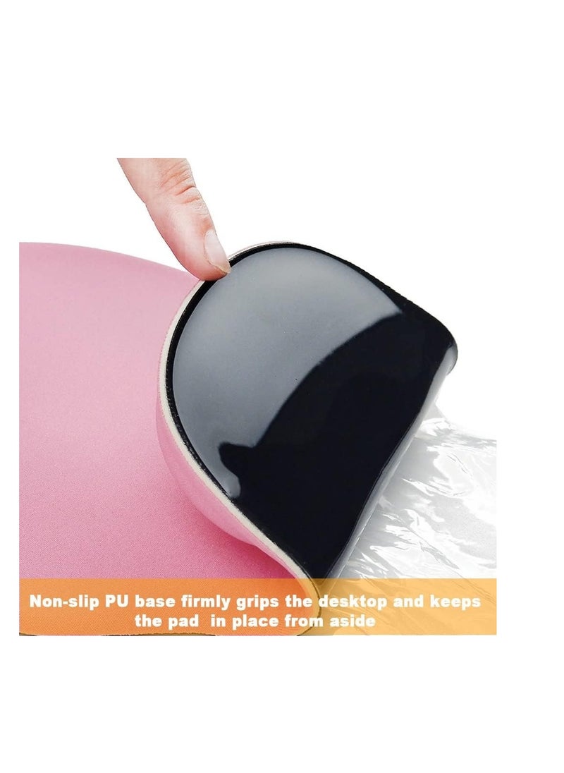 Generic - Office Mousepad With Gel Wrist Support - Ergonomic Gaming Desktop Mouse Pad Wrist Rest - Design Gamepad Mat Rubber Base For Laptop Computer (Pink) - Image 1
