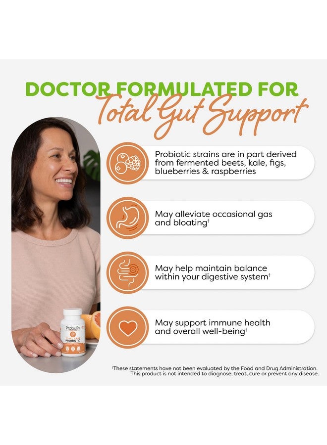 Probulin مكمل بروبيولين توتال كير البروبيوتيك، صحة الأمعاء اليومية، الهضم، وصحة المناعة كبسولات بروبيوتيك للرجال والنساء، 20 مليار وحدة تشكيل مستعمرة، نباتي، زجاجة تحتوي على 60 كبسولة - Image 3