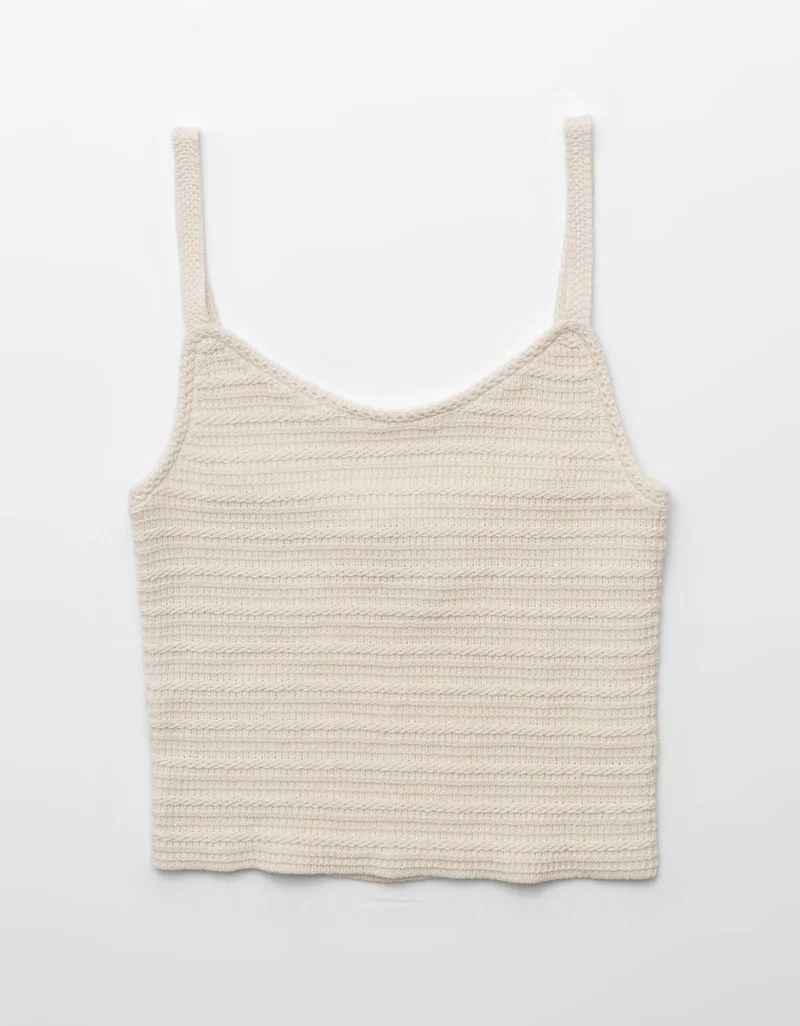 American Eagle  AE Cropped Crochet Knit Tank Top for Women | Best Price UAE
