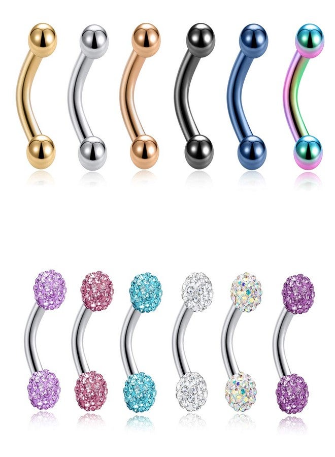 Tornito 12PCS 14G Short Bar Tiny Stainless Steel Belly Button Rings Navel Rings for Women Barbell Body Piercing Jewelry 6mm (A:12pcs) - Image 1