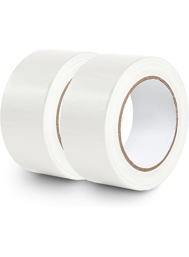 PROMASS 2 Roll Duct Tape Heavy Duty Waterproof, Strong Adhesive Duct Tape Bulk for Indoor Outdoor Use, 60 Yards x 2 Inch Total, Multi Purpose Home Repair, Flexible, No Residue and Tear by Hand7.5 Mil (White)  - Image 1
