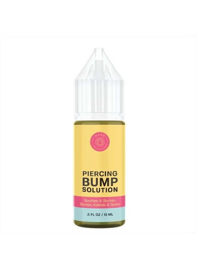BASE LABORATORIES Piercing Bump Solution & Keloid Bump Removal | Soothing Piercing Aftercare for Piercing Bumps & Keloid Scar Removal | Ear & Nose Keloid Bumps Piercing Aftercare Solution Oil | 0.5 oz - Image 1