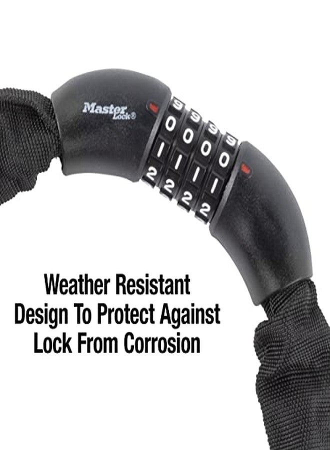Master Lock 3ft Long x 5/16in (8mm) Diameter Hardened Steel Chain with Integrated Resettable Combination Lock - Image 4
