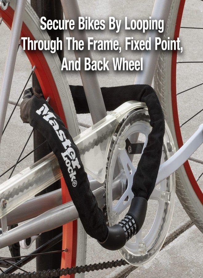 Master Lock 3ft Long x 5/16in (8mm) Diameter Hardened Steel Chain with Integrated Resettable Combination Lock - Image 5