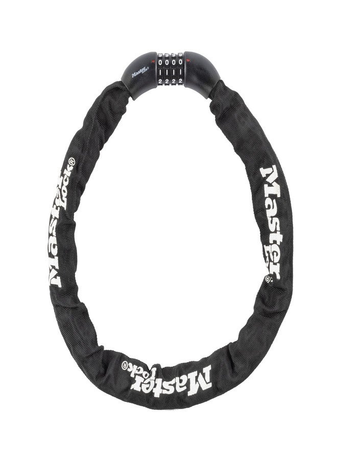 Master Lock 3ft Long x 5/16in (8mm) Diameter Hardened Steel Chain with Integrated Resettable Combination Lock - Image 1