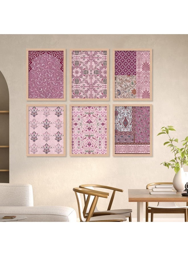 Walllane Wood Madhubani/Pichwai Painting for Living Room | Big Size Aesthetic Wall Decoration | 10 Inch X 13 Inch Set of 6 Cate- 11 - Image 1