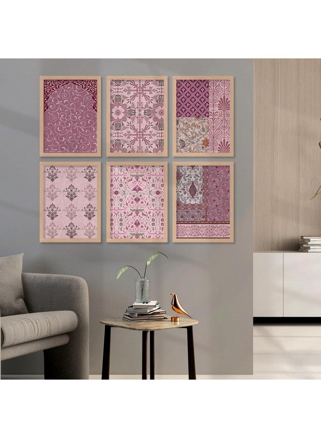 Walllane Wood Madhubani/Pichwai Painting for Living Room | Big Size Aesthetic Wall Decoration | 10 Inch X 13 Inch Set of 6 Cate- 11 - Image 4