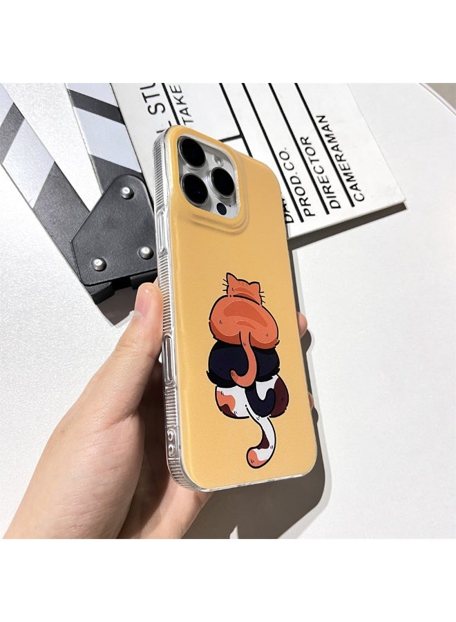 NIBEMINENT Cute Cats Are Stacked With Fun Protective TPU Case Cover For iPhone 16 Plus Clear - Image 2