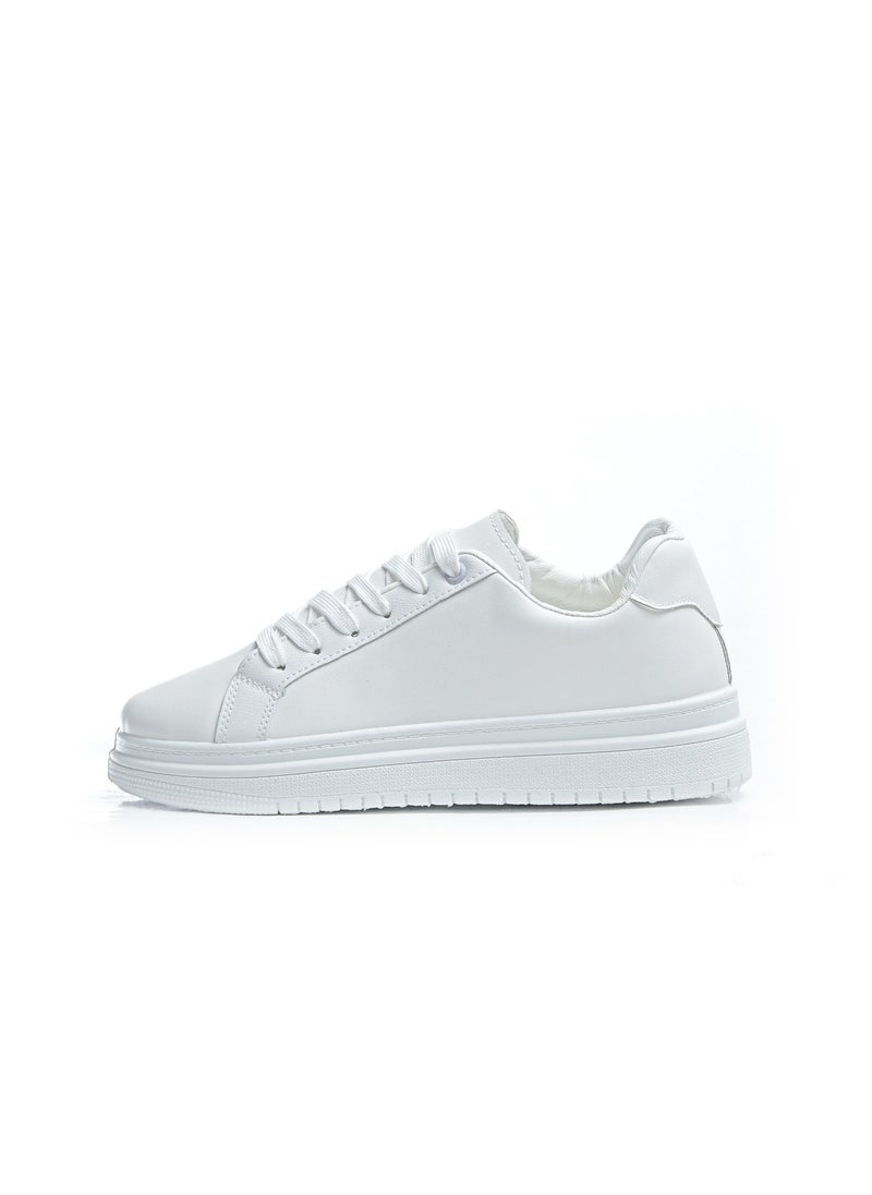 Desert Men Minimalist Lace-up White Flat Sneakers  - Image 2