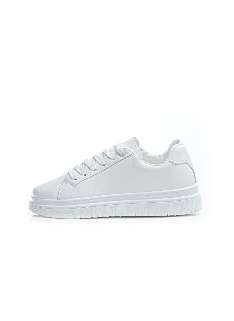Desert - Men Minimalist Lace-up White Flat Sneakers - Image 1