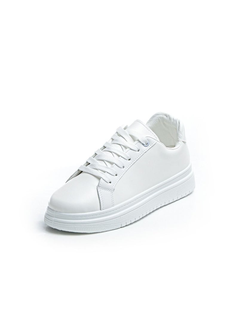 Desert - Men Minimalist Lace-up White Flat Sneakers - Image 1