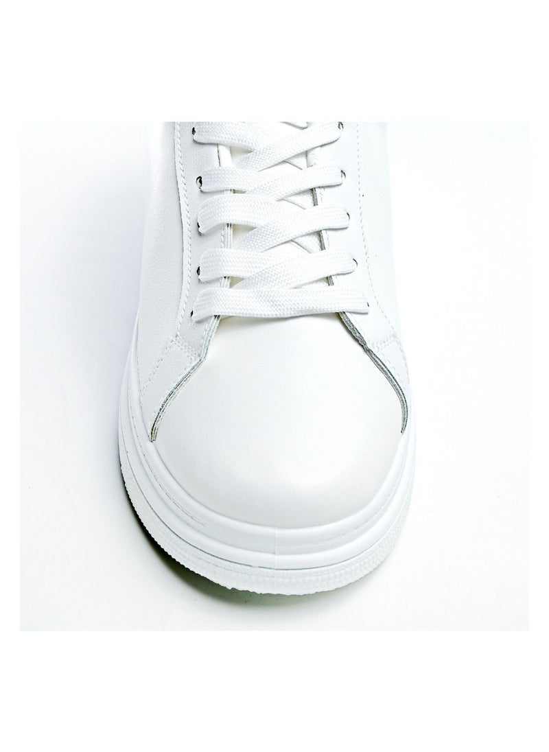 Desert - Men Minimalist Lace-up White Flat Sneakers - Image 1