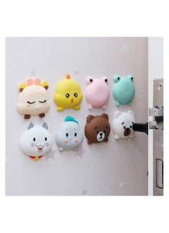 SYOSI Door Knob Wall Shield 8 Pieces Door Knob Protection Cute Animal Silicone Wall Protector with Non-marking Sticker to Protect Wall Door Knob Fridge Door  - Image 5