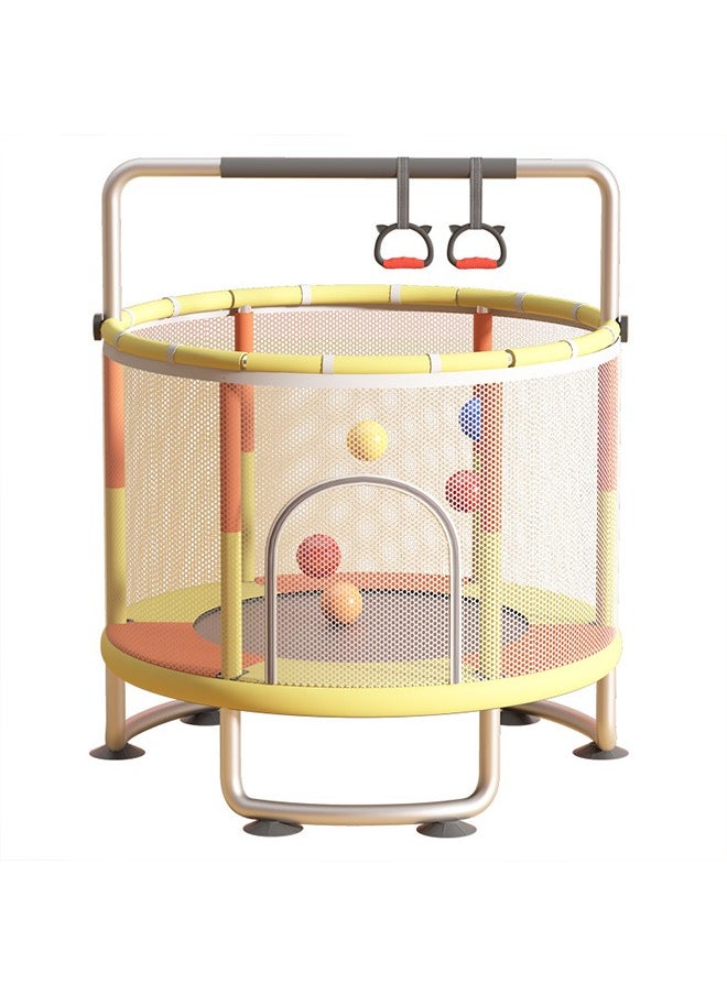 Beauenty 1.5m Childrens Trampoline Horizontal Bar Indoor Home Bouncing Bed With Net Circular Handrail Suspension Ring Ocean Ball Basketball Hoop Sandbag Swing Suction Cup  - Image 4
