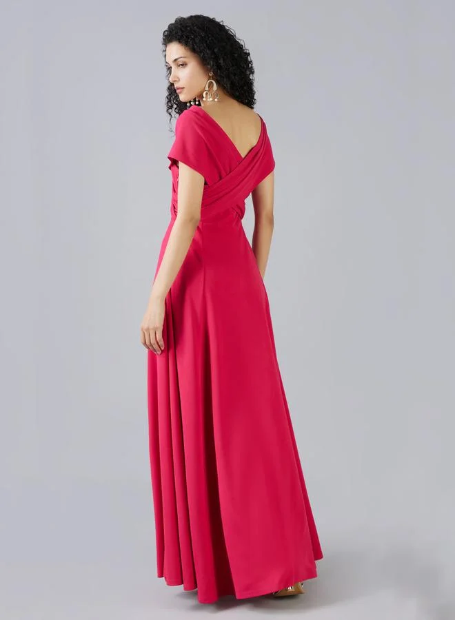Mish Crimson V-Neck Dress