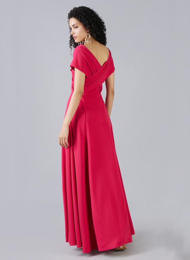 Mish Crimson V-Neck Dress - Image 5