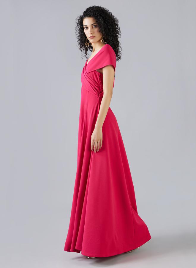 Mish Crimson V-Neck Dress - Image 4