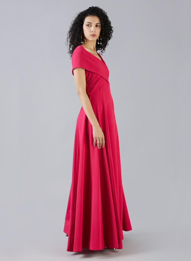 Mish Crimson V-Neck Dress - Image 3