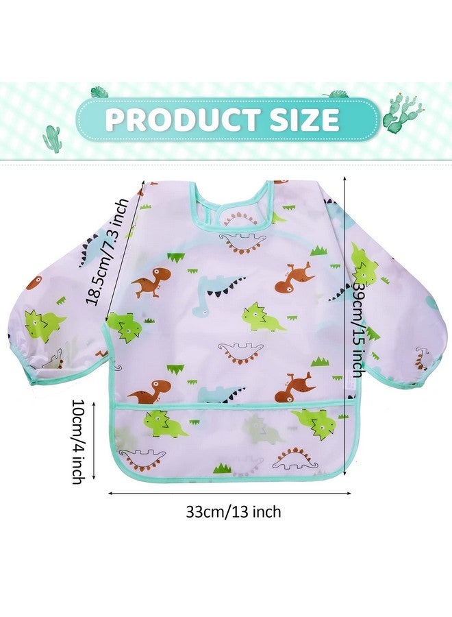 Tarpop 10 Pack Long Sleeve Bibs For Babies Waterproof Baby Bibs With Sleeves Long Sleeve Bibs Baby Shirt Bib Baby Eating Bib Smock With Pocket Soft Toddler Baby Bibs (624 Months) - Image 3