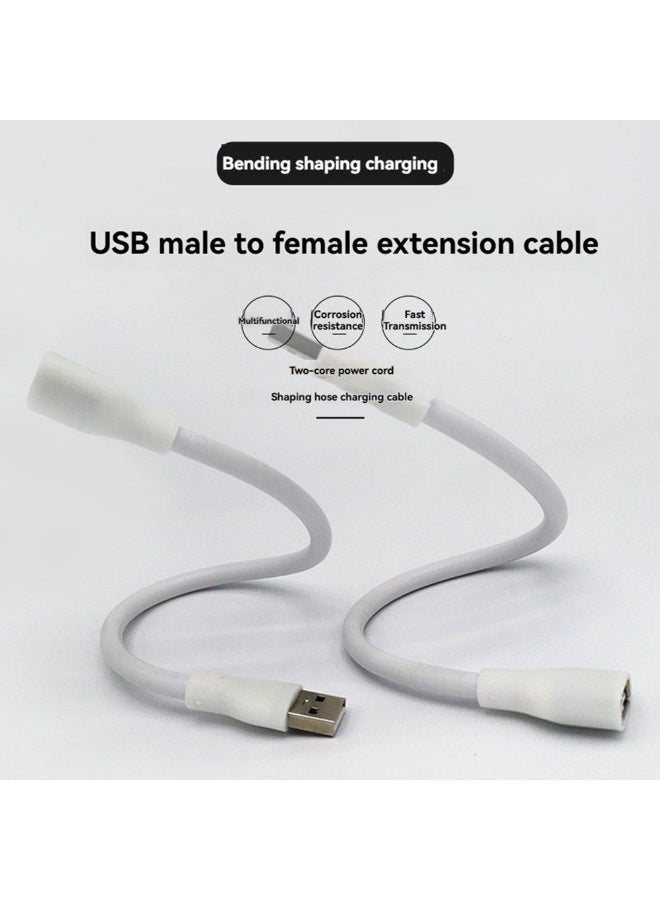 Flexible USB Extension Cable with White LED Night Light for Car and Laptop Adjustable Angle - Image 2