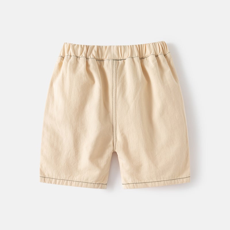 Children'S Summer Five-Quarter Pants Boys' Retro Button Casual Shorts Baby Loose Mid-Pants Trendy - Image 4