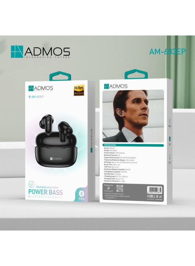 ADMOS AM-683EP Power Bass TWS Earphones with 120 Days Standby Time