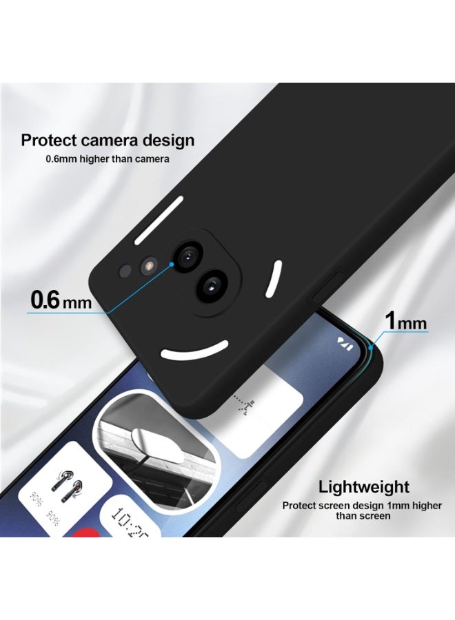 Silicone Phone Case Compatible with Nothing Phone 2a, Full-Body Protective Cover, Silky-Soft Touch, Black - Image 4