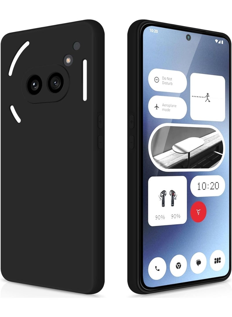Silicone Phone Case Compatible with Nothing Phone 2a, Full-Body Protective Cover, Silky-Soft Touch, Black - Image 1