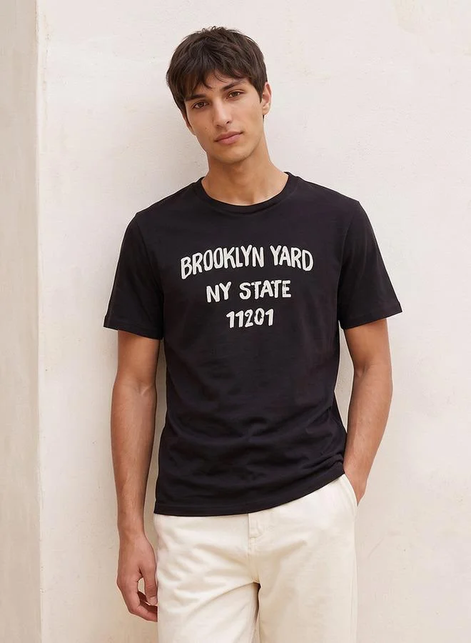 سبلاش فيڤ Basic Slim Fit Cotton Crew Neck T-shirt