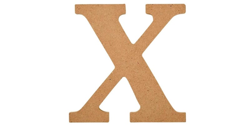 AVENZA MDF Unfinished Wooden Alphabets Letters Cutouts Big Size for Wall Decoration Decor Walls Hanging Large for Birthday Family Wedding Anniversary Art Craft Letter 6 inch (X) - Image 1