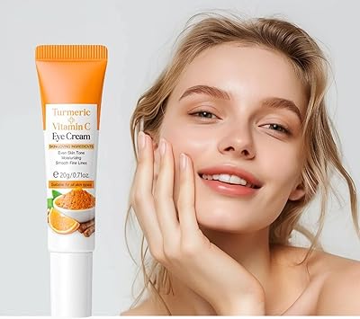Vitamin C Turmeric Eye Cream for Dark Circles and Puffy Eyes Moisturizing Under Eye Brightener Lightweight AntiAging Skincare for All Skin Types - Image 4