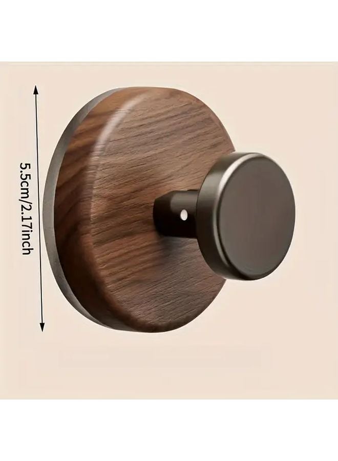 5pcs Walnut Wood Hooks Heavy Duty Adhesive Wall Mounted for Coats Hats Towels - Image 5