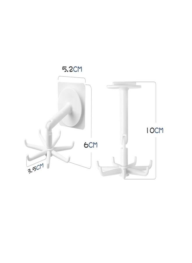 4 Pieces 360 Degree Rotating Folding Hook Multi-Purpose Hook Rotating 180° Vertical Flip Hook for Hanging Spoons, Towels, Gloves, Knives, Kitchen Utensils, Bathroom Supplies (Black, White)  - Image 2