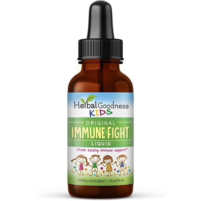 Herbal Goodness Immune Support 1oz with Ashwagandha for and Turmeric Herbal Supplements - Natural Kids Immune Booster Drops for Wellness and Immune Support for Kids - Non-GMO - Made in USA - Image 1