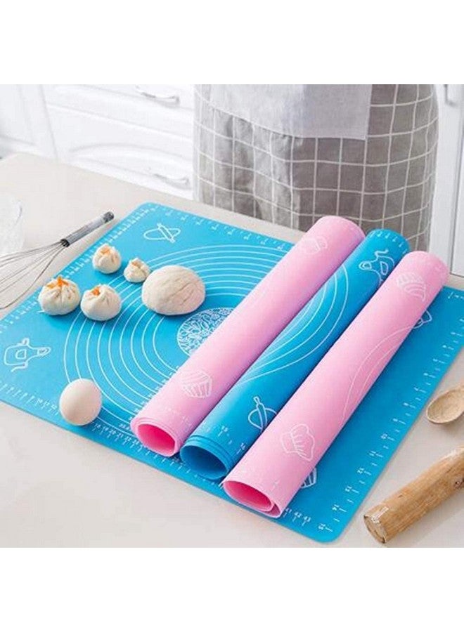 RUCON® Silicone Baking Mat Roti mat Silicone mat for Kitchen Chapati matAtta Kneading Mat Non Stick Fondant Dough Rolling mat Cake Pad Cooking (Blue) - Image 2