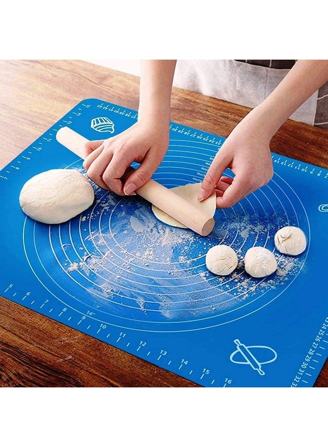 RUCON® Silicone Baking Mat Roti mat Silicone mat for Kitchen Chapati matAtta Kneading Mat Non Stick Fondant Dough Rolling mat Cake Pad Cooking (Blue) - Image 1