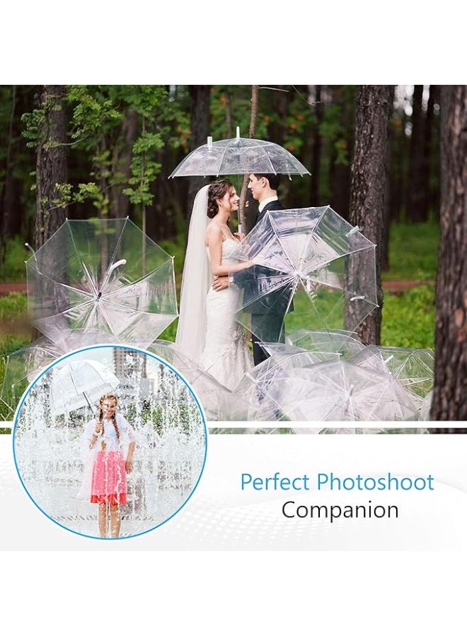 Transparent Dome Umbrella for Women | Lightweight, Automatic With White C Handle | Wedding and Special Occasions - Image 4
