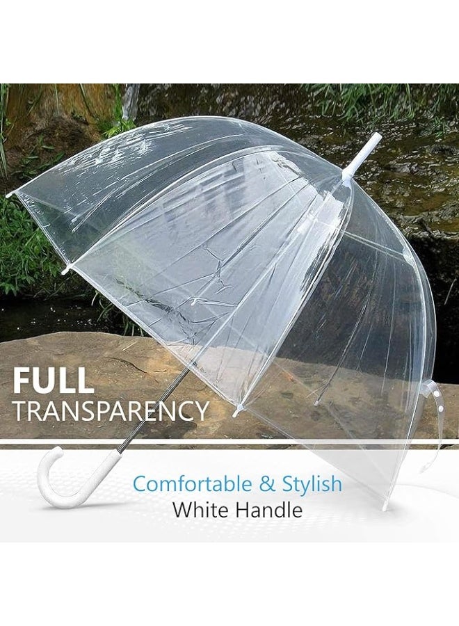 Transparent Dome Umbrella for Women | Lightweight, Automatic With White C Handle | Wedding and Special Occasions - Image 5
