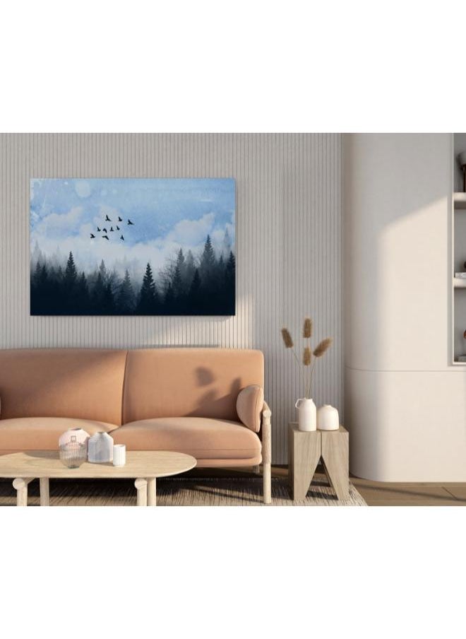 Home Gallery - Foggy Forest Landscape Printed canvas wall art - Image 1